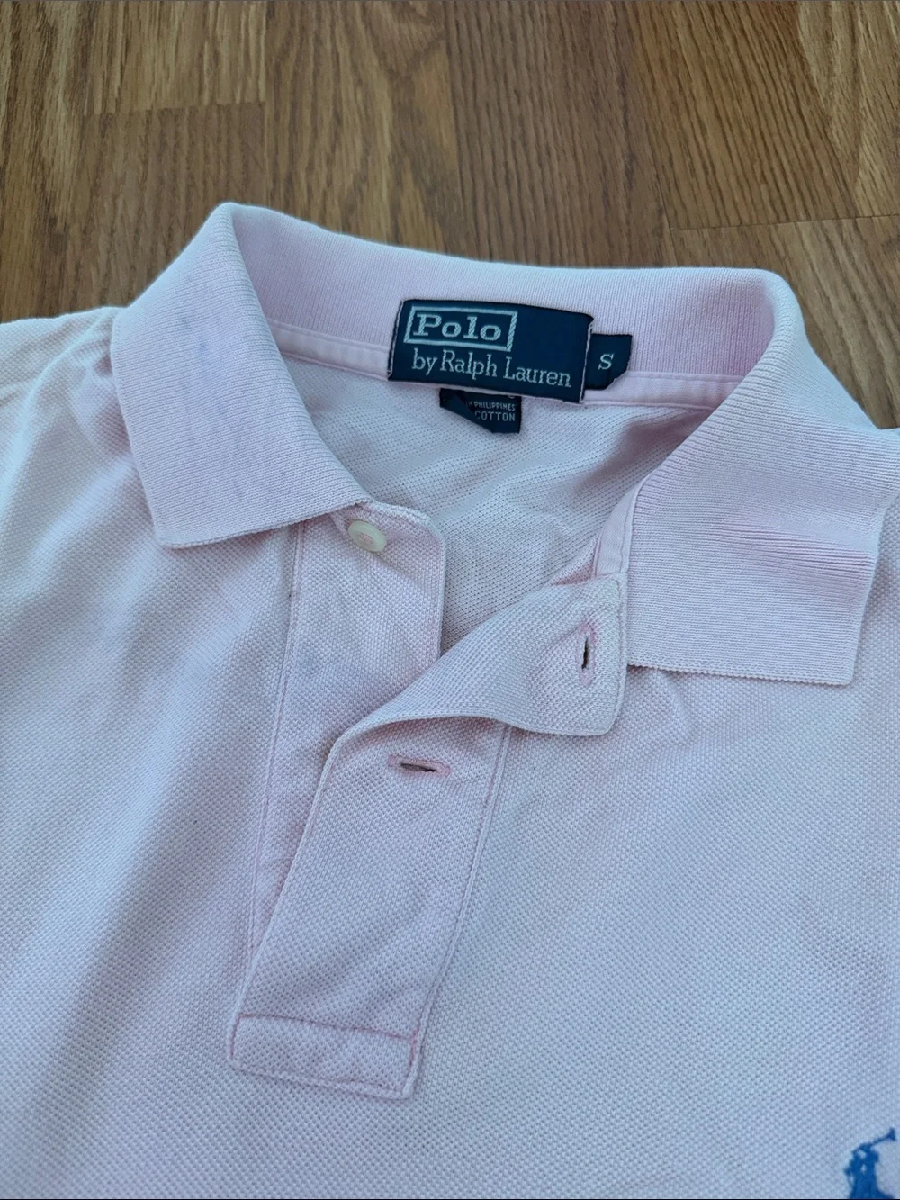 Polo by Ralph Lauren Light Pink Men's Polo with Blue Pony
